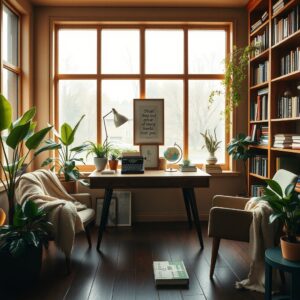 Cozy Home Office with Relaxing Vibes – free AI stock image