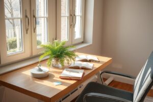 A Cozy Home Workspace Setup for Balance – free AI stock image