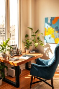 Cozy Home Workspace with Inspiring Decor – free AI stock image
