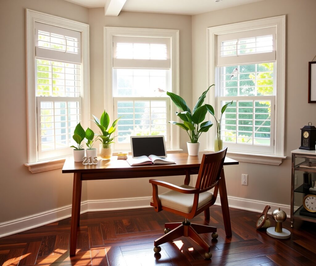 Cozy Home Workspace with Natural Light – free AI stock image