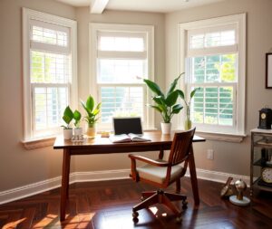 Cozy Home Workspace with Natural Light – free AI stock image