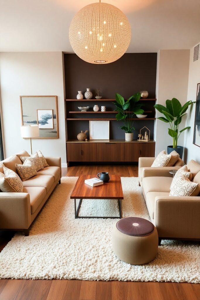 Cozy Living Room with Modern Decor – free AI stock image