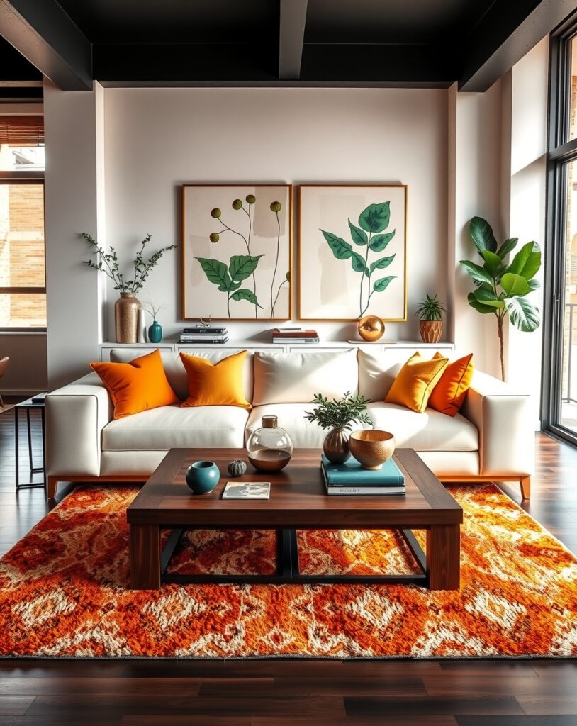Cozy Living Room with Modern Decor – free AI stock image