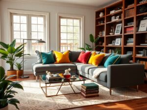 Cozy Living Room with Modern Decor – free AI stock image