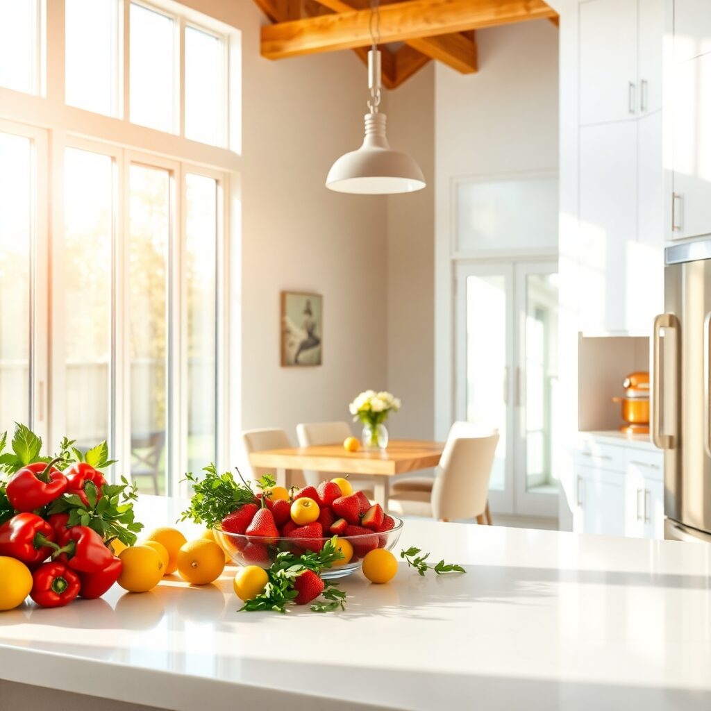 A Cozy Modern Kitchen with Fresh Ingredients – free AI stock image