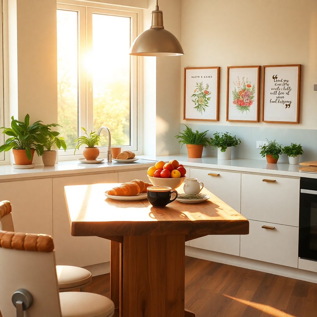A Cozy Morning in a Modern Kitchen – free AI stock image