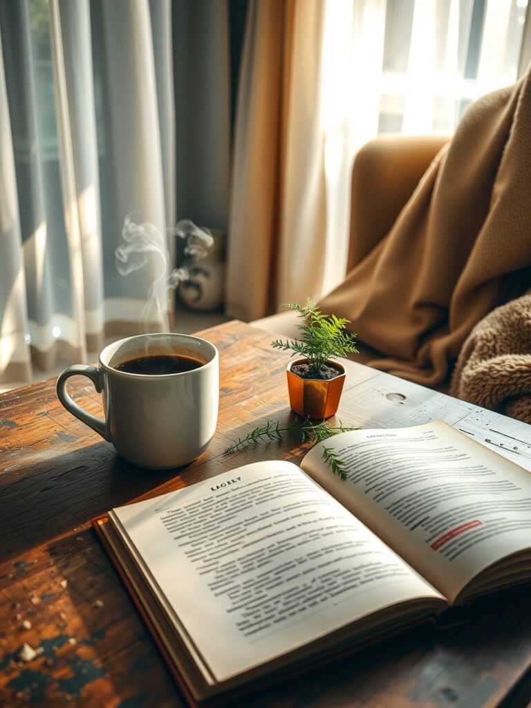 A Cozy Morning Routine with Coffee – free AI stock image
