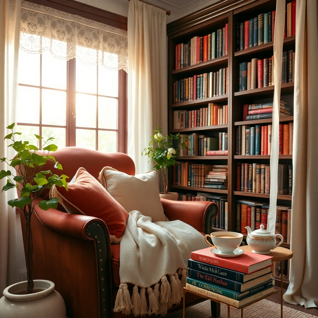 Cozy Reading Nook by the Window – free AI stock image