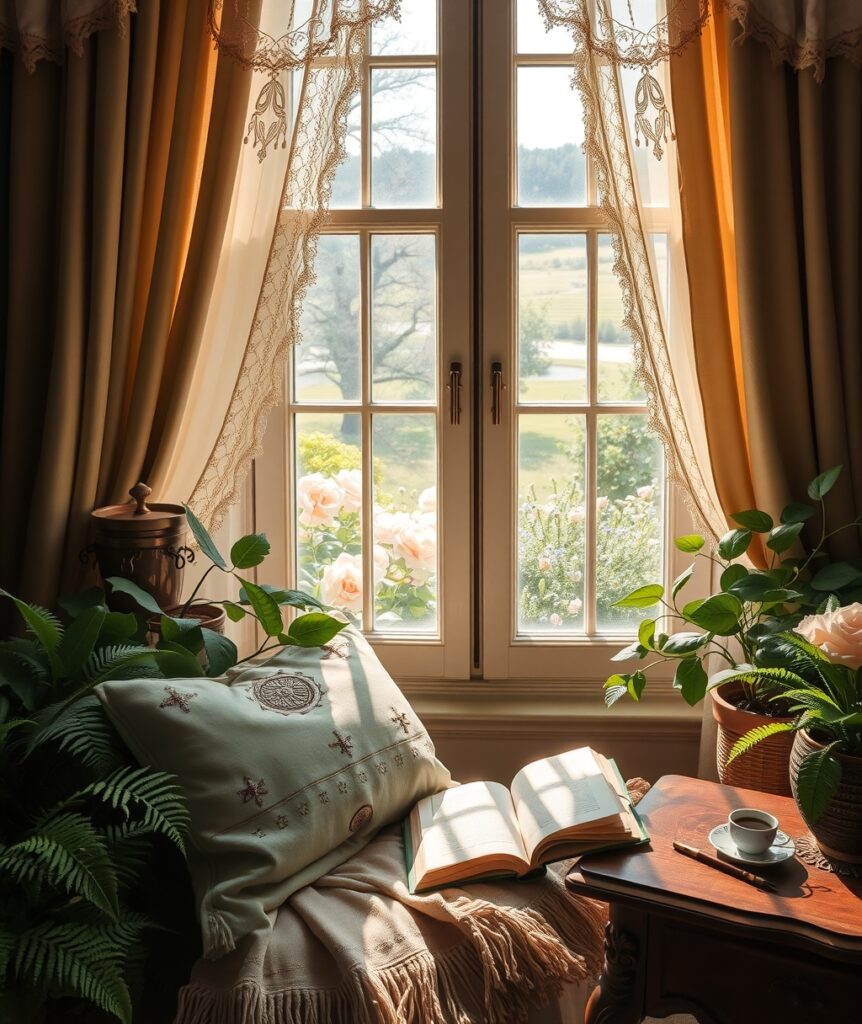 A Cozy Reading Nook with Nature Views – free AI stock image