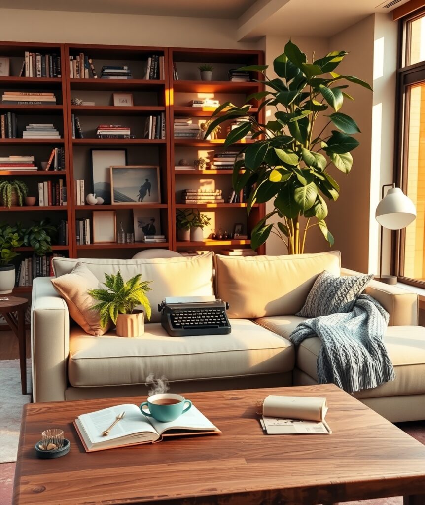 Cozy Urban Apartment Lifestyle with Plants – free AI stock image