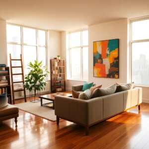Cozy Urban Apartment Living Space – free AI stock image