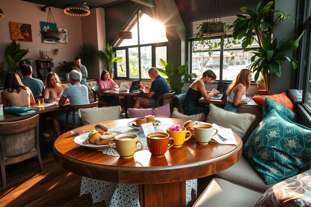 A Cozy Urban Cafe Lifestyle Scene – free AI stock image
