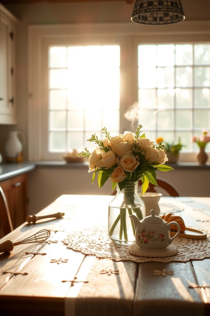 Cozy Weekend Morning in a Bright Kitchen – free AI stock image