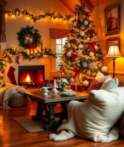 A Cozy Winter Holiday Gathering Scene – free AI stock image