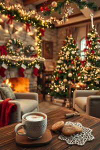 Cozy Winter Holidays with Warm Lights – free AI stock image