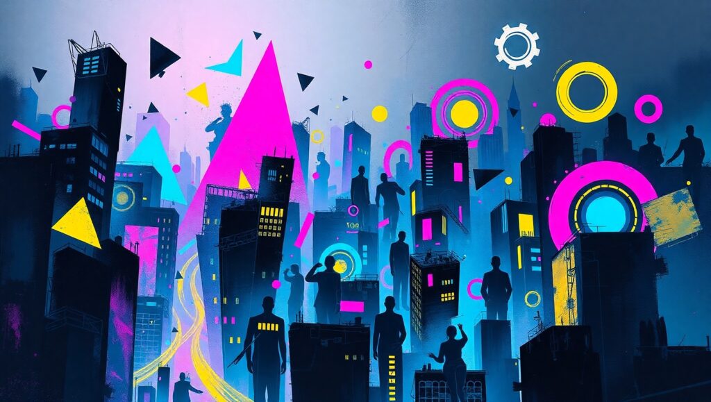 Cubist Cityscape Reimagined – free AI stock image