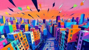 Cubist Urban Fragmentation – free AI stock image