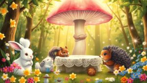Cute Forest Tea Party Scene – free AI stock image