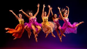 Dancers in Vibrant Motion – free AI stock image
