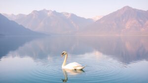 Dawn Serenity by the Lake – free AI stock image