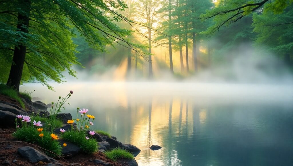 Dawn Serenity in Watercolor – free AI stock image
