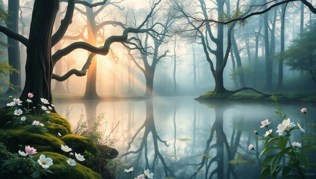 Dawn’s Embrace in Watercolor – free AI stock image