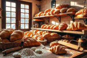 Delicious Freshly Baked Bread and Pastries – free AI stock image