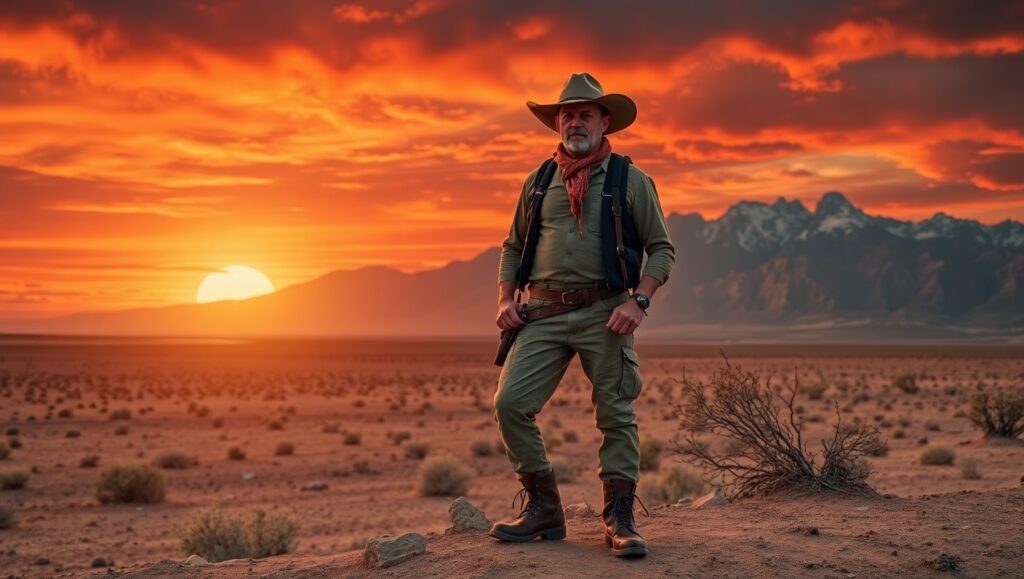 Desert Journey at Sunset – free AI stock image