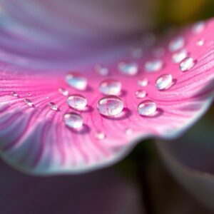 Detailed Close-Up of a Dewy Flower Petal – free AI stock image