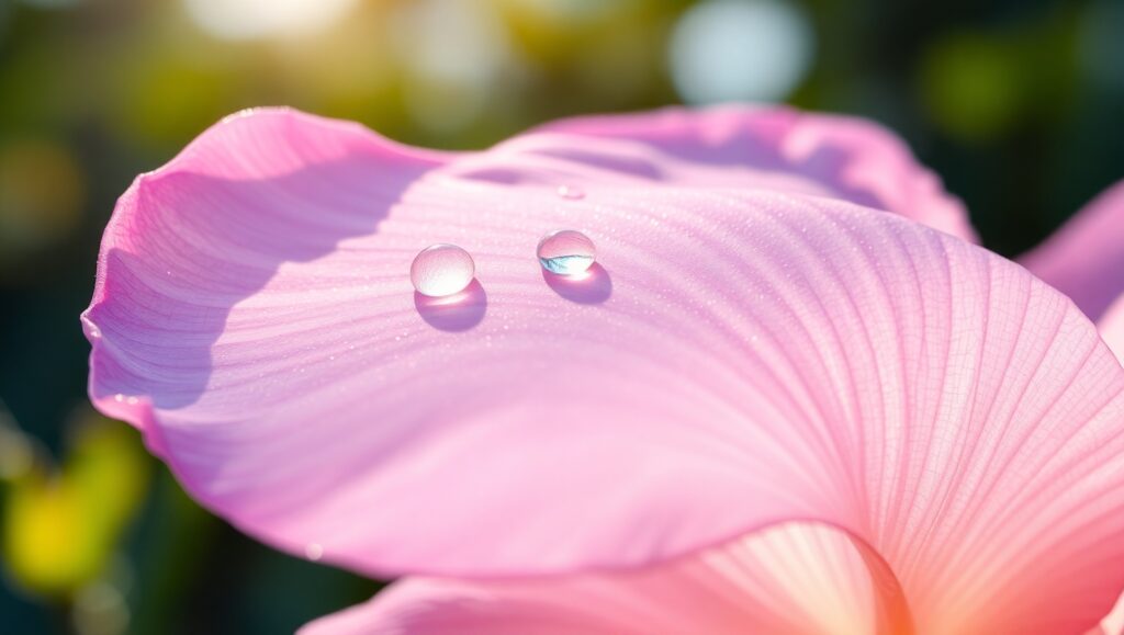 Dew-Kissed Flower Petal Close-Up s64 – free AI stock image