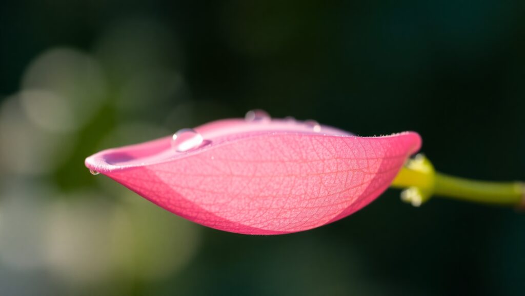 Dew-Kissed Petal in Macro Detail – free AI stock image