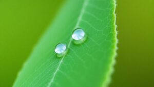 Dewy Leaf: A Macro Perspective – free AI stock image