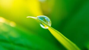 Dewy Reflection on Leaf Close-Up – free AI stock image