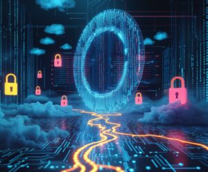Digital Fortress: A Cybersecurity Shield – free AI stock image