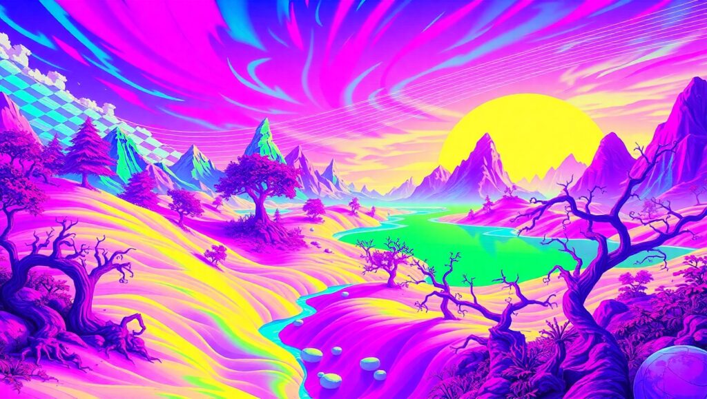 Digital Nature: A Glitchy Vision – free AI stock image