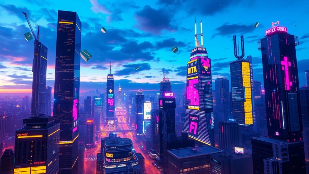 Distorted Neon Dreams – free AI stock image