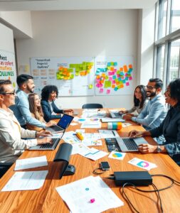 Diverse Business Team Collaborating in Office – free AI stock image