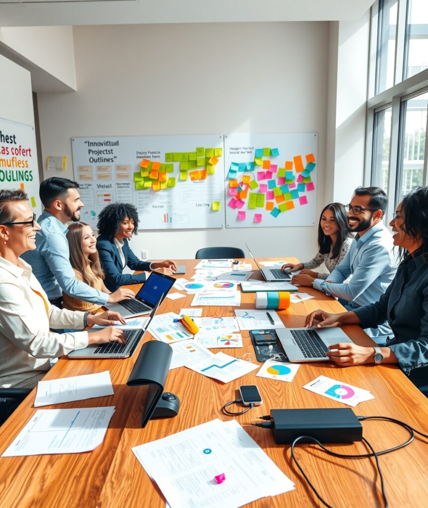 Diverse Business Team Collaborating in Office – free AI stock image