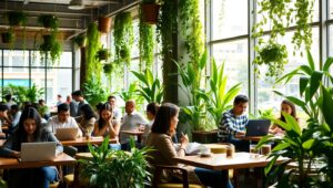 Diverse Cafe Ambiance in City – free AI stock image