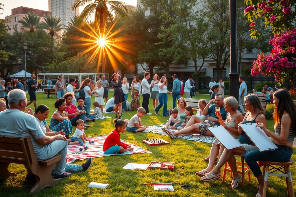Diverse Community Engaging in Vibrant Activities – free AI stock image