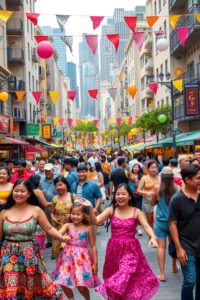 A Diverse Crowd Celebrating in Unison – free AI stock image