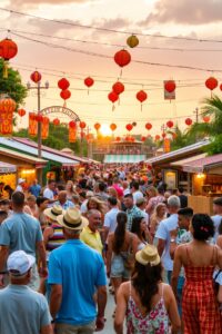 Diverse Crowd Enjoying a Summer Festival – free AI stock image