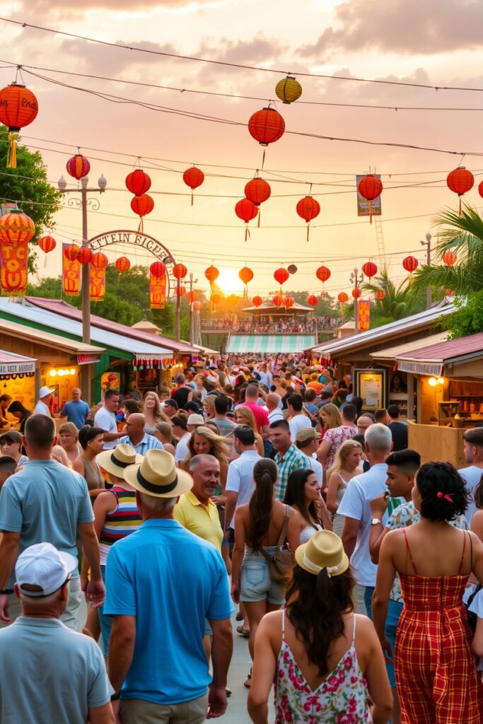 Diverse Crowd Enjoying a Summer Festival – free AI stock image