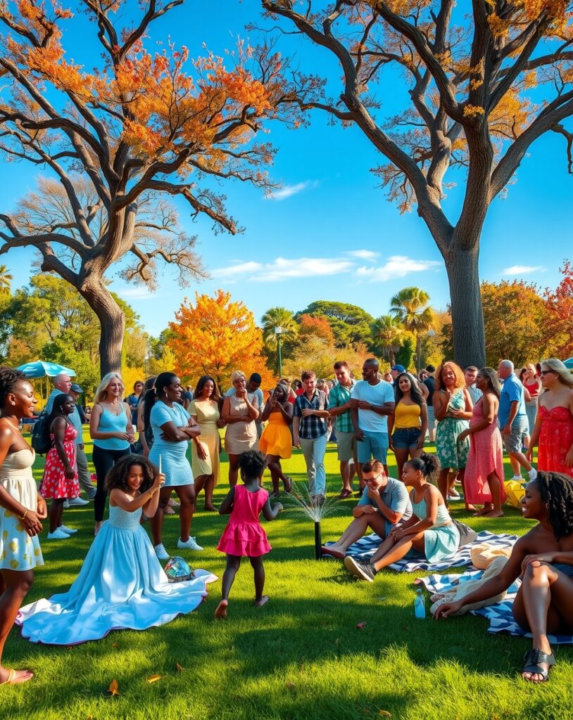A Diverse Gathering of People in Nature – free AI stock image