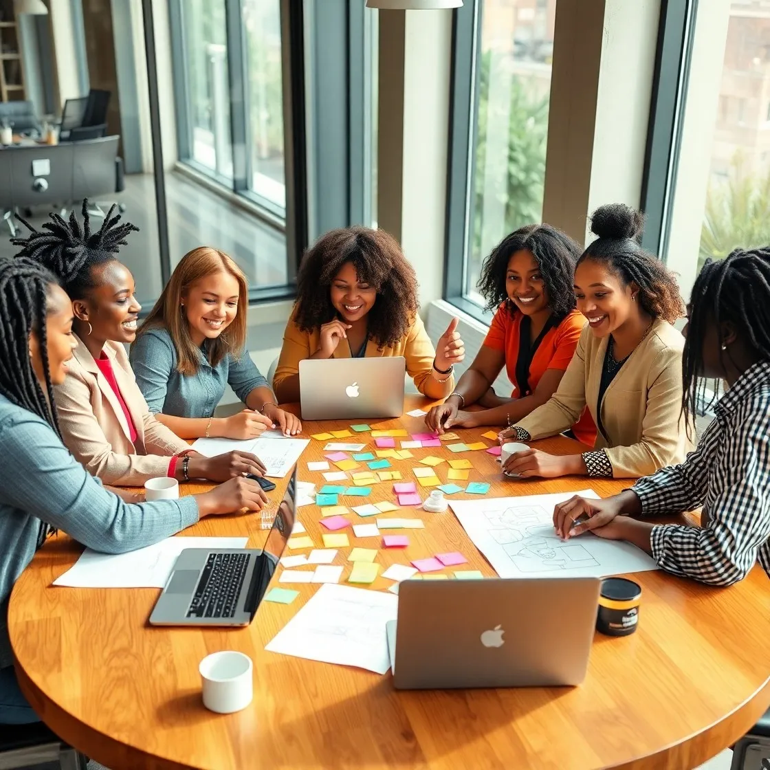Diverse Group Engaged in Creative Collaboration