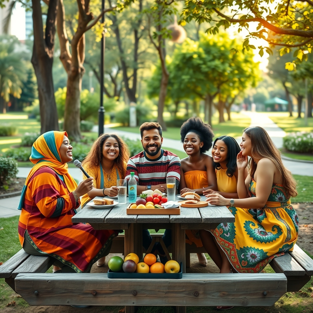 Diverse Group Engaged in Lively Conversation – free AI stock image