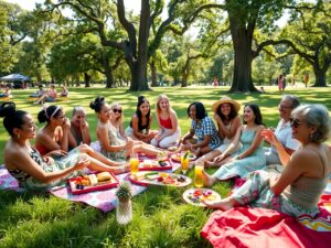 Diverse Group Enjoying a Summer Picnic – free AI stock image