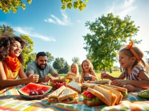 Diverse Group of Friends Enjoying a Picnic – free AI stock image