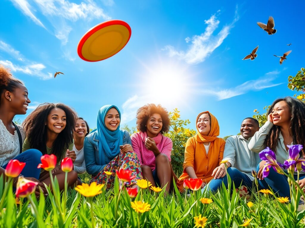 A Diverse Group of Friends at a Park – free AI stock image