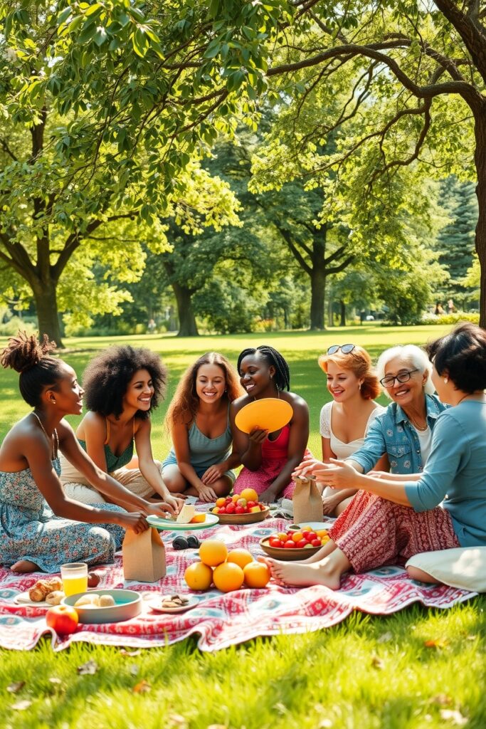 A Diverse Group of Friends at a Park – free AI stock image